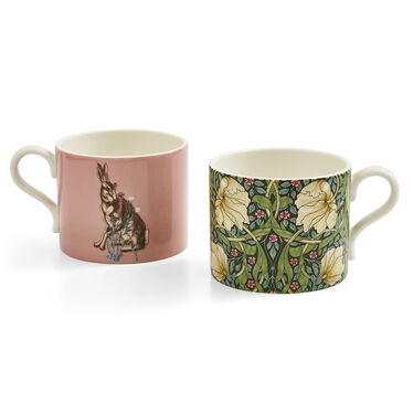 The Original Morris & Co. and Forest Hare Set of 2 Mugs